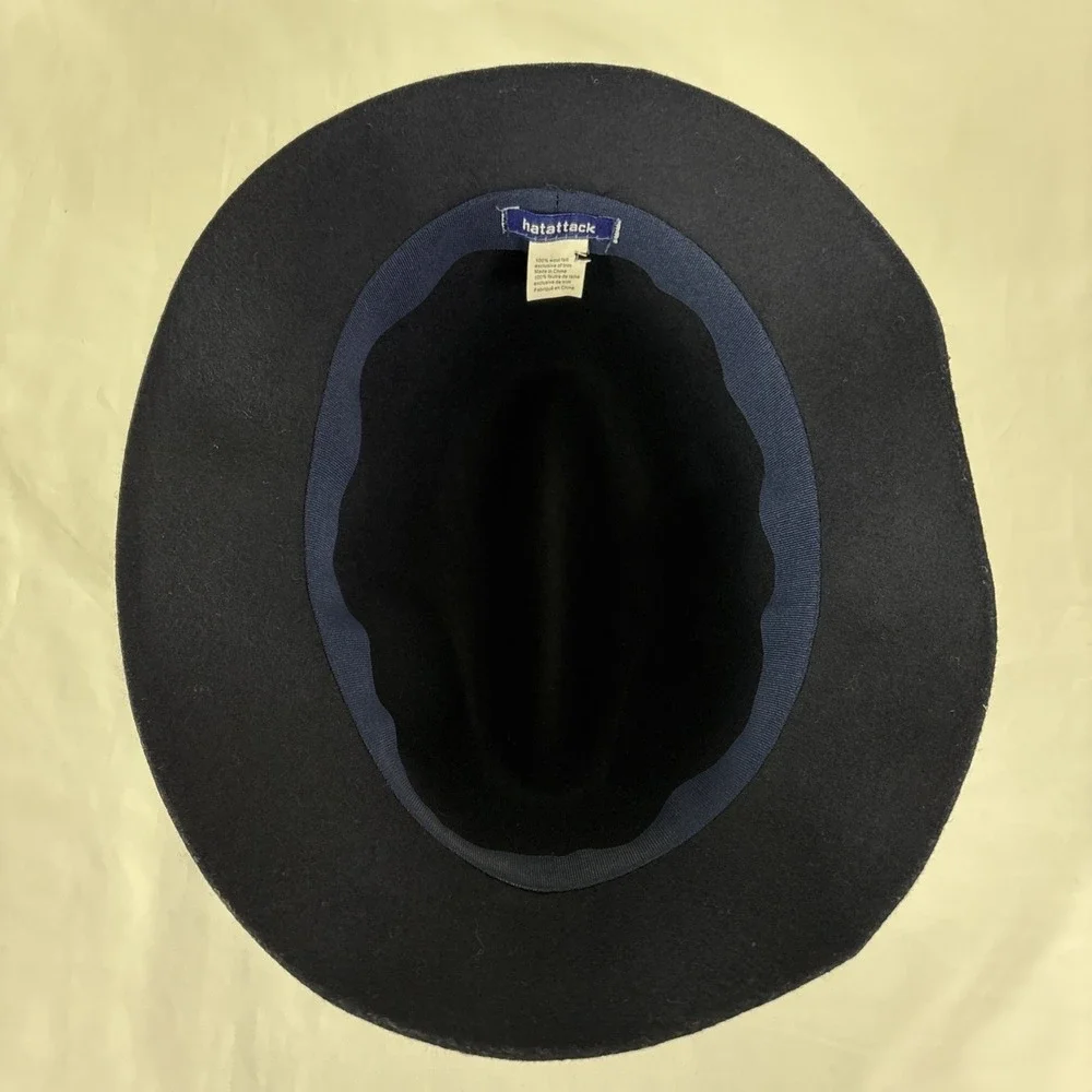 hatattack Women's Black Fedora 100% Wool Felt Hat Red Ribbon Band Classic OSFM‎